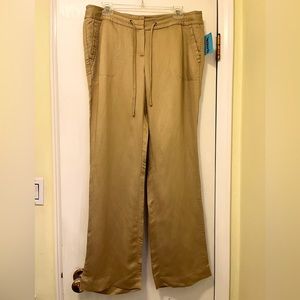 NWT Willi Smith Lightweight Khaki Tan Pants Mid Rise Trousers Office size 10